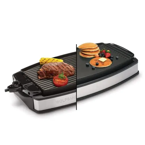Wolfgang Puck XL reversible electric grill and griddle with black finish