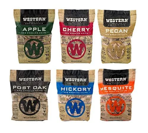 Western brand six-pack variety box of different wood smoking chips.