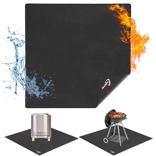 DocSafe 40 inch square fireproof mat under a grill