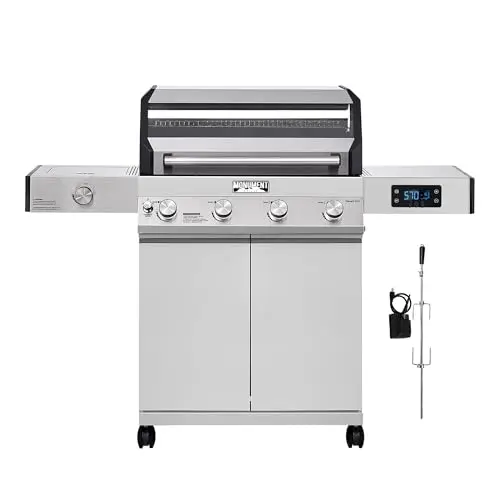 Monument Grills stainless steel smart gas grill with digital display