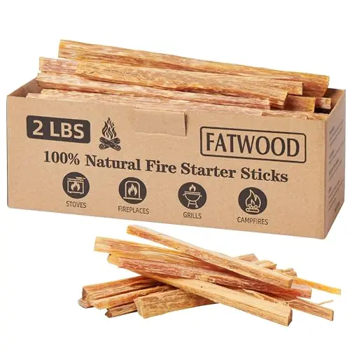Mederlo fatwood fire starter sticks, natural resin-rich pine kindling