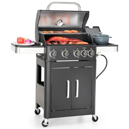 Captiva Designs black 4-burner propane gas grill