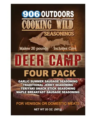 Cooking Wild Seasonings Deer Camp variety four pack with cure packets