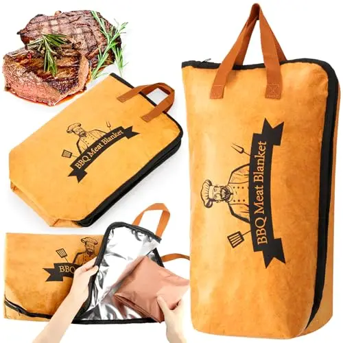 Bolycen brown insulated BBQ blanket bag for resting brisket
