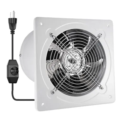 RLOZUI 8 inch white exhaust fan with variable speed controller